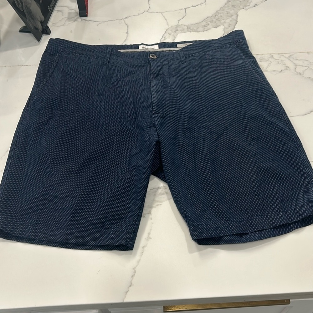 Goodfellow & Co. Blue Men Shorts. Linen Shorts Chino Polka Dot. Size 40